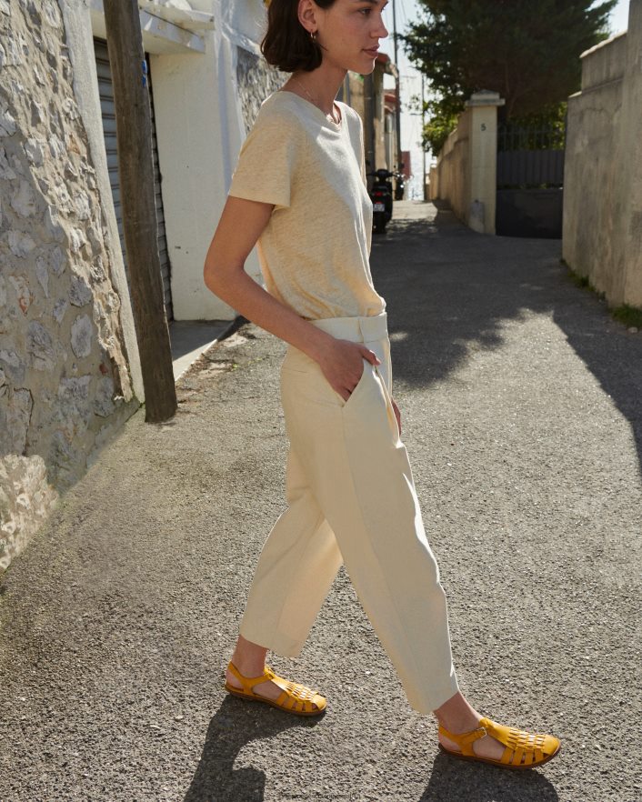 衣類 amandine - リネン ラウンドネック T シャツ 0300 城壁 Comptoir Des Cotonniers B66468T48